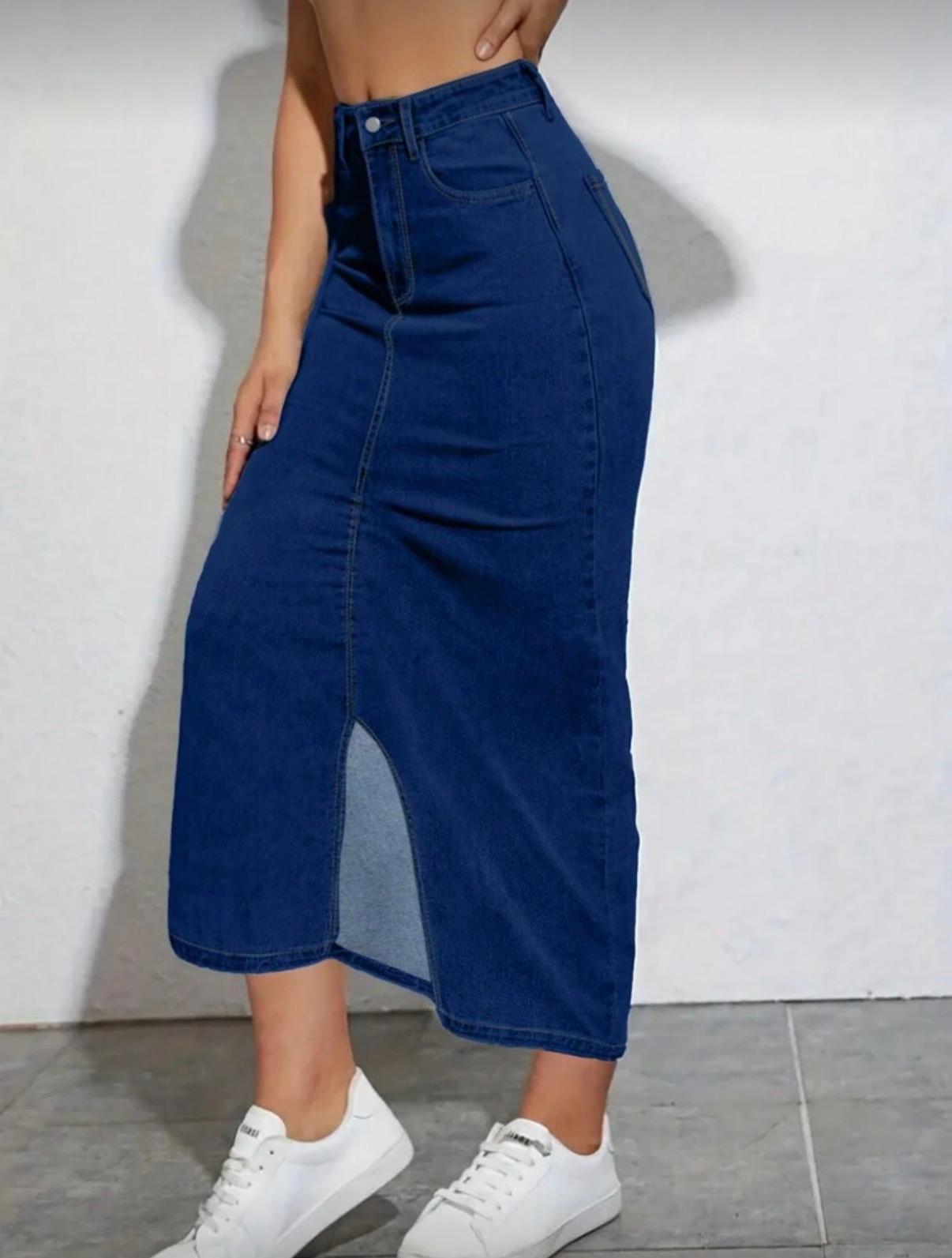Slit Slim Fit Midi Skirt