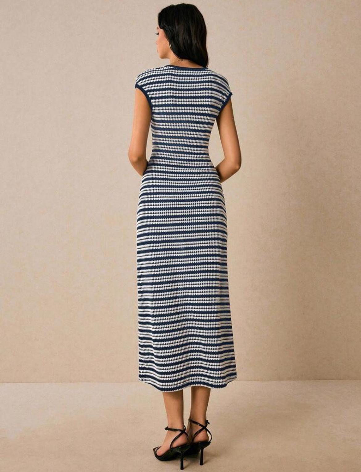 Casual Striped Long Dress