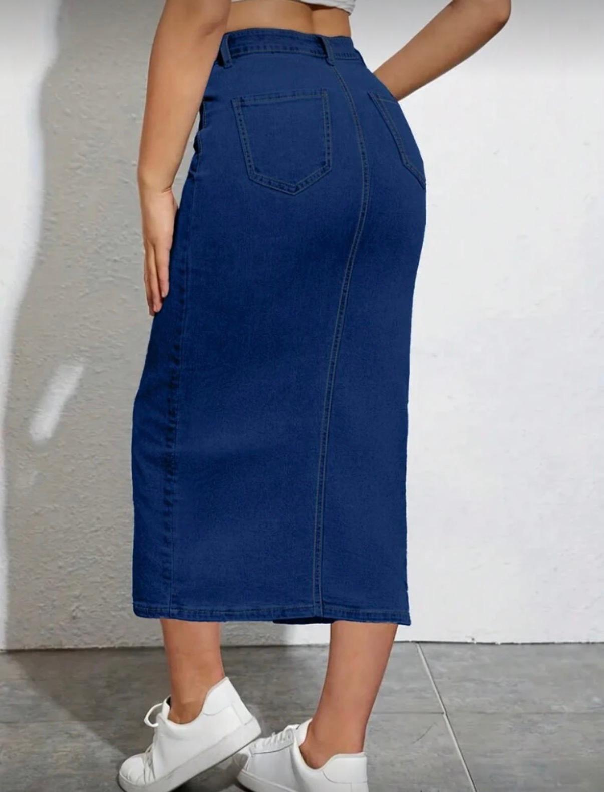 Slit Slim Fit Midi Skirt