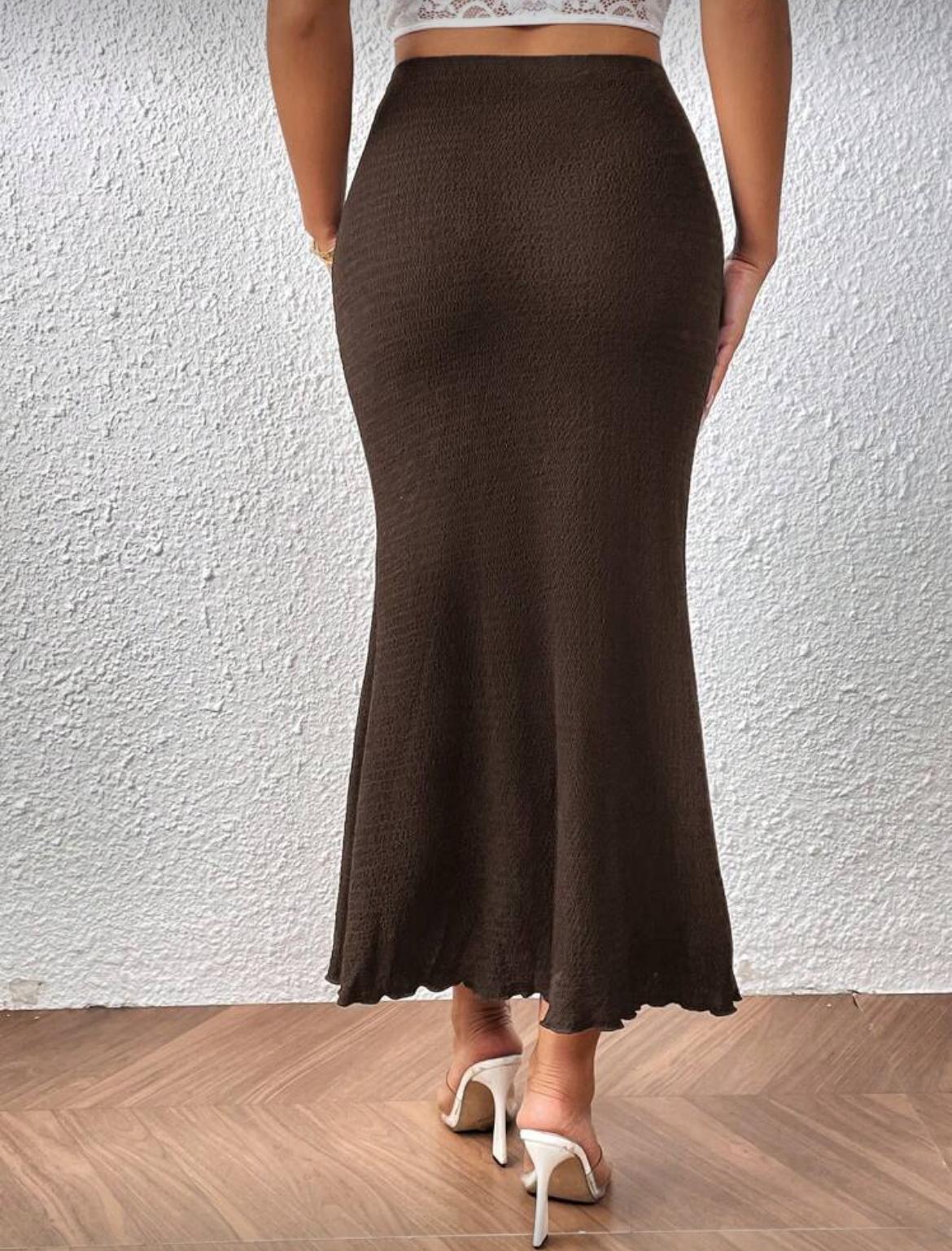 High Waist Hem Skirt