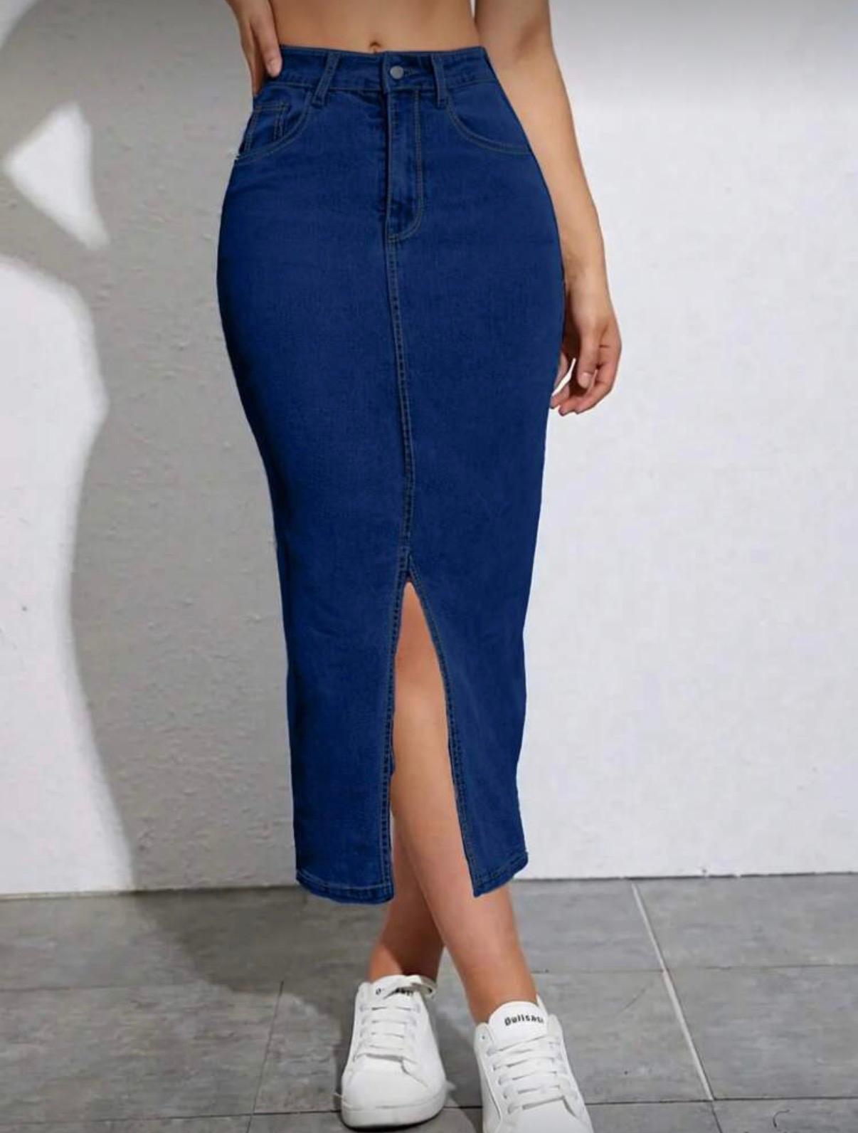 Slit Slim Fit Midi Skirt
