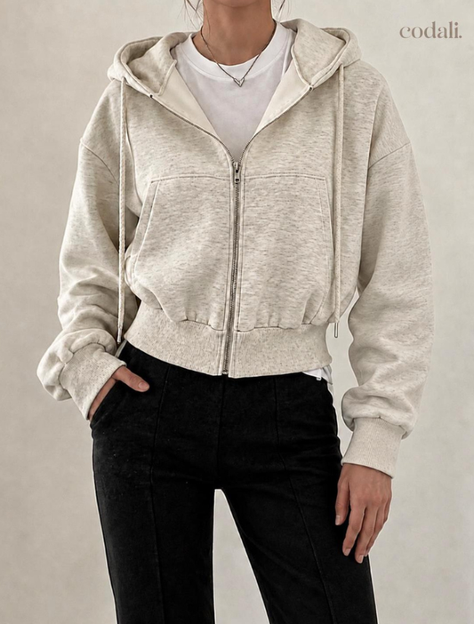 Light Grey Cropped Hoddie