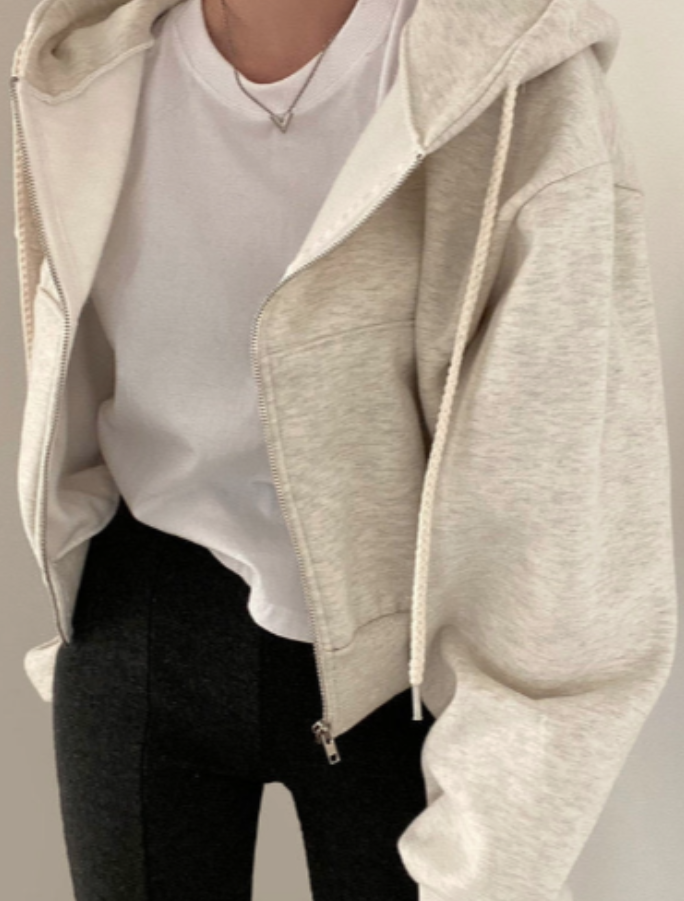Light Grey Cropped Hoddie
